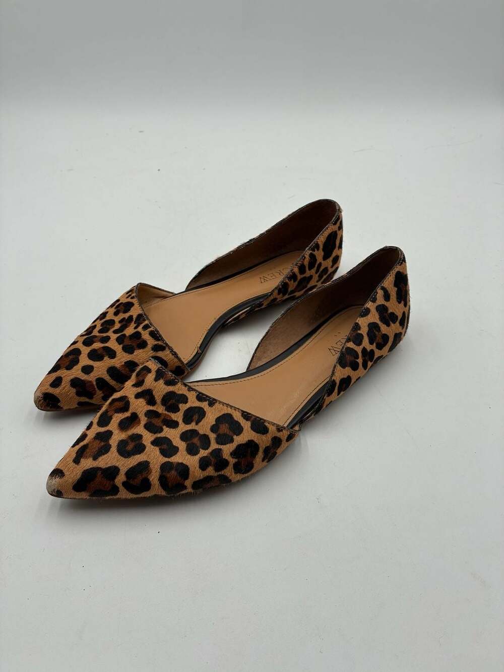 J.Crew Leopard Print Calf Hair d'Orsay Pointed Toe Flats